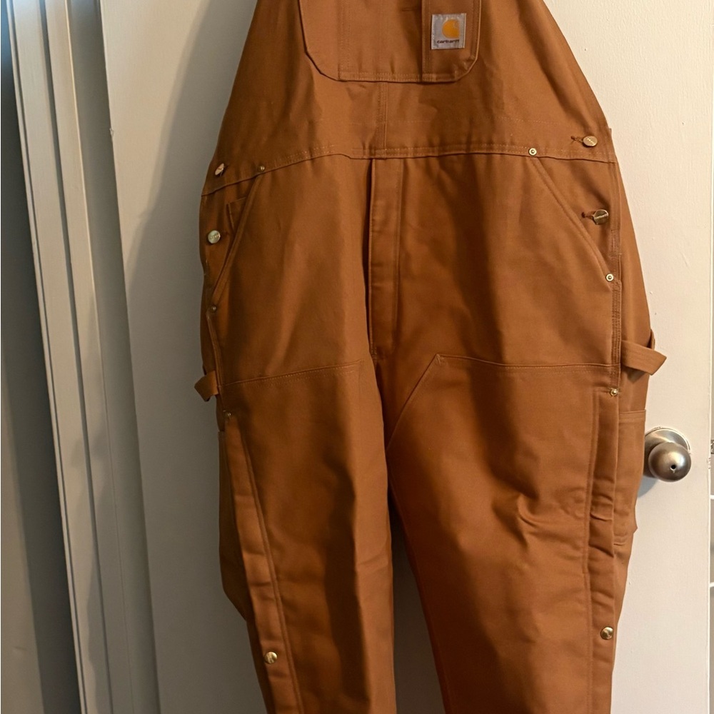 Carhartt Brown Work Jacket with Matching Duck Overalls - Picture 3 of 9